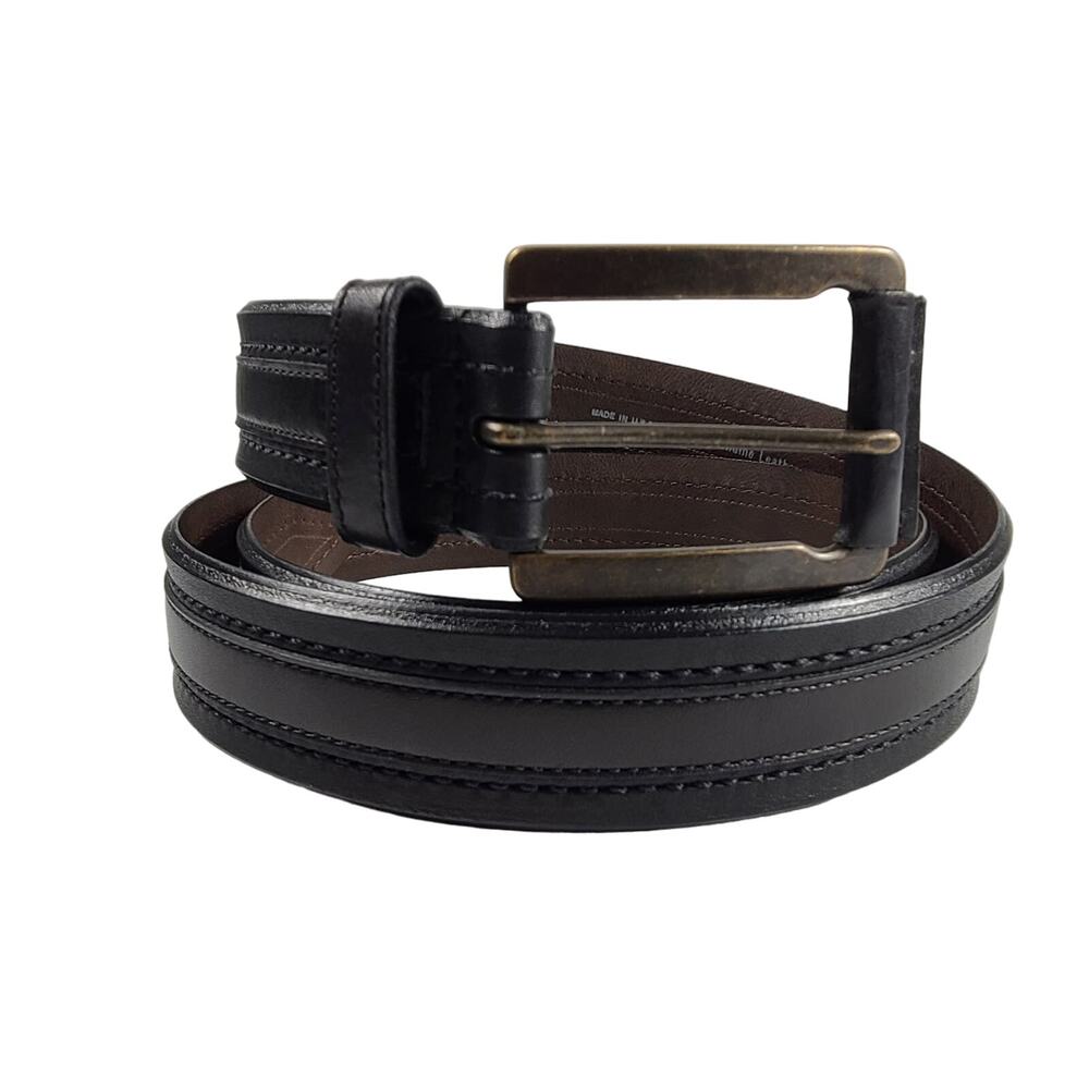 Lejon Black Leather Belt USA Made 46 NEW